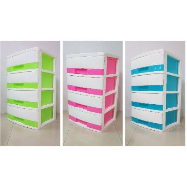 ลิ้นชักพลาสติก จับโบ้ 4 ชั้น ขนาด 56 x 45 x 91 cm.