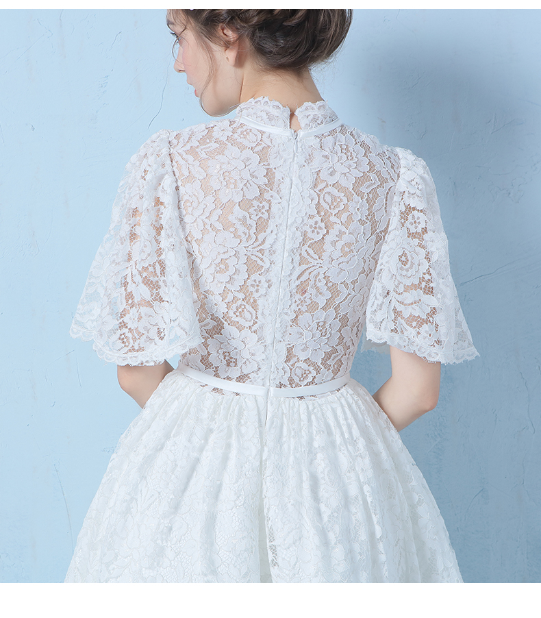 พร้อมส่ง เดรสขาว พรีเวดดิ้ง สวยหวาน ลูกไม้ (ซิปหลัง)