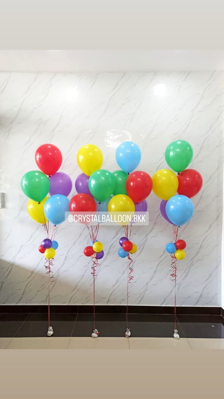 ลูกโป่ง วันเกิดเด็ก Theme Colourful ช่อลูกโป่ง 5 ลูก 4 ช่อ พร้อมตกแต่ง สามารถเปลี่ยนสีลูกโป่งได้