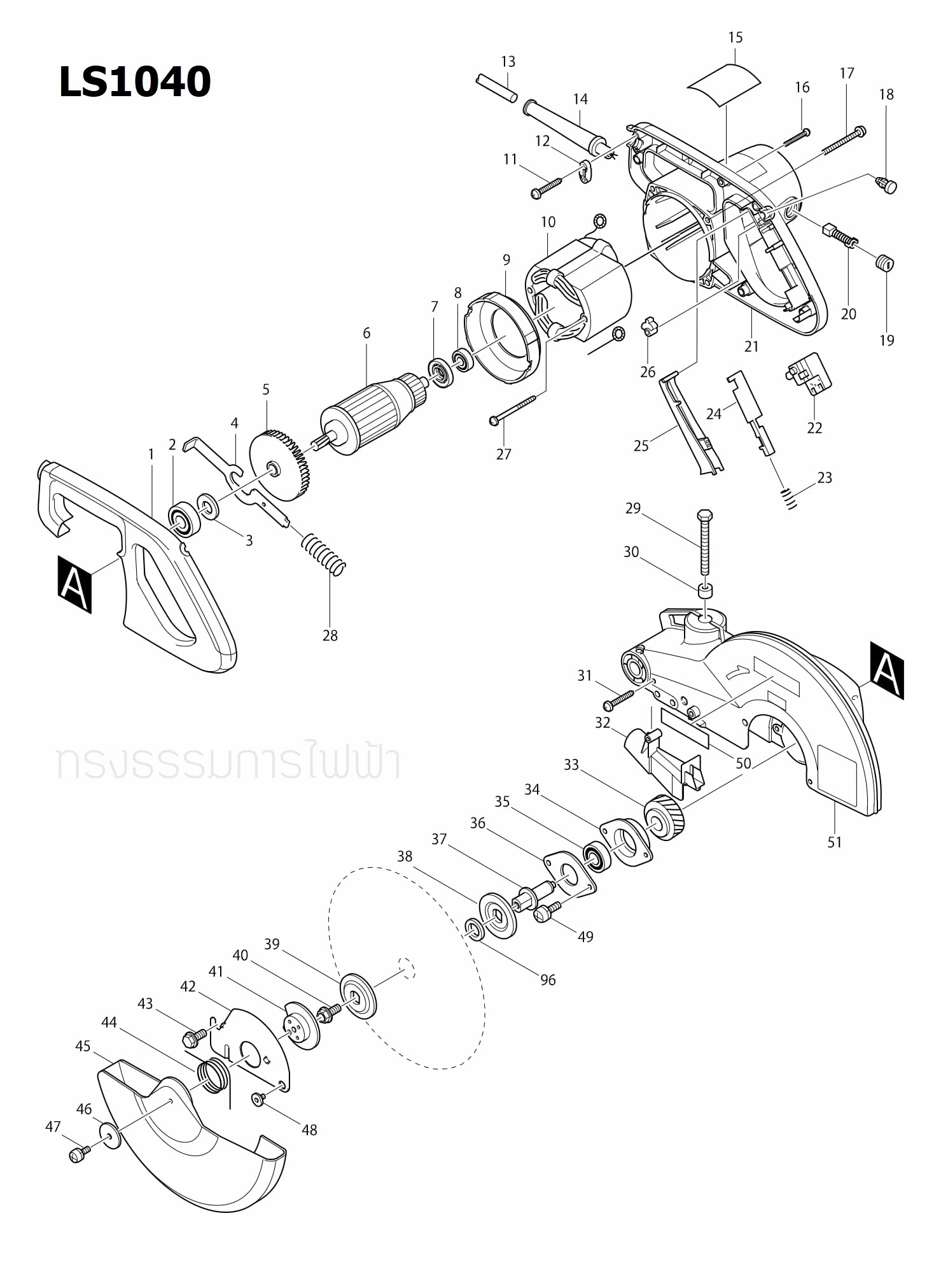 HEX.FLANGE HEAD BOLT แท่นตัดองศา Makita มากีต้า LS1030 [#50], LS1040 [#43], LS1216 [#62] Pn.265324-3 (แท้) ##