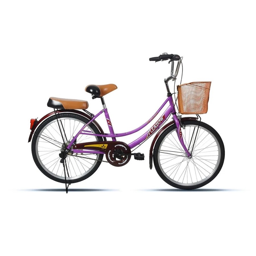 MEADOW housewife's bicycle, model CITY VINTAGE MIT, 24-inch wheels, with vintage basket, no gears.