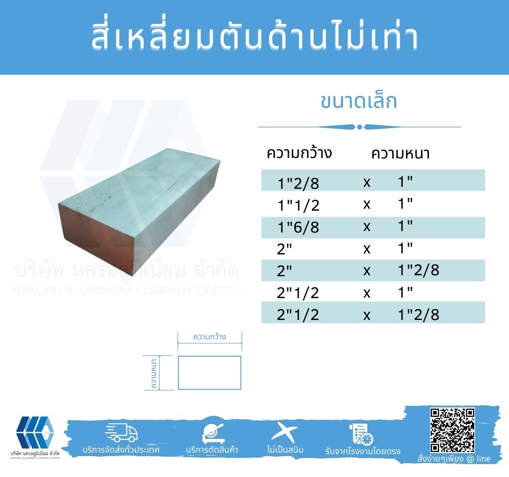 Al สี่เหลี่ยมตัน ด้านไม่เท่า เล็ก