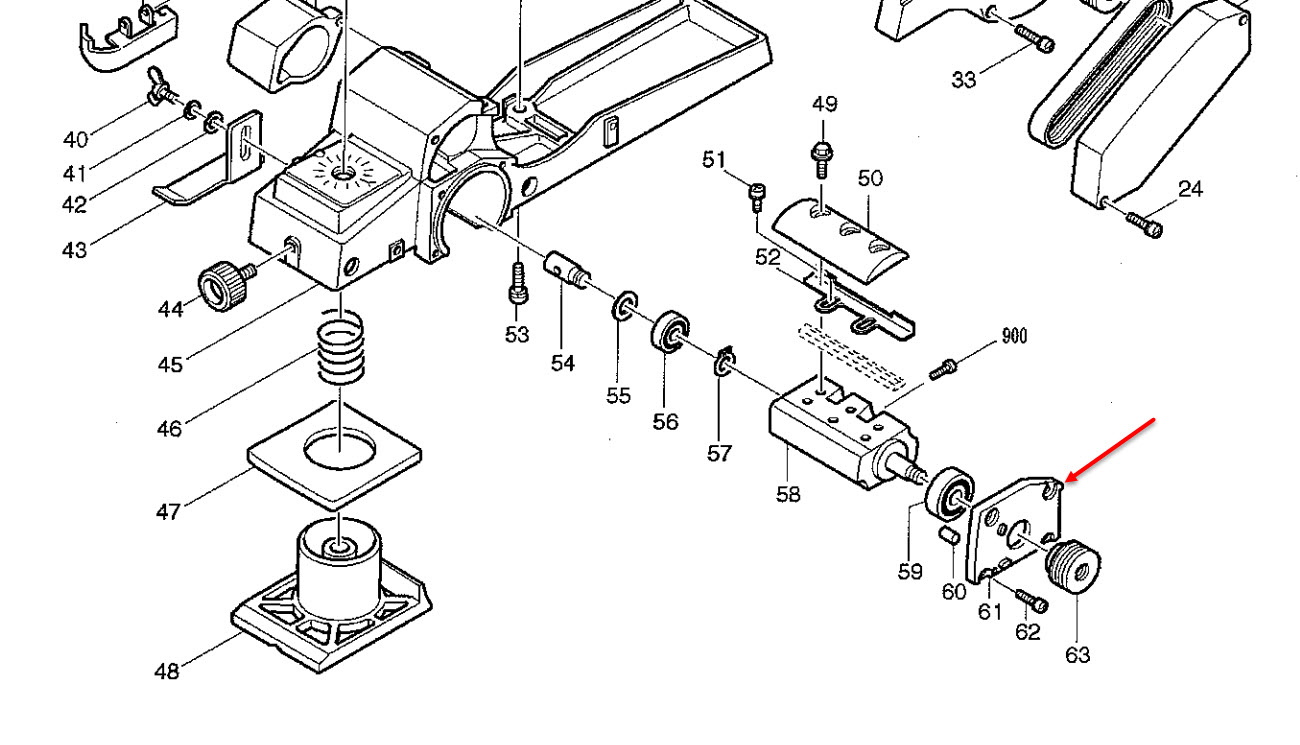 ฝาปิดลูกปืน กบไฟฟ้า มากีต้า-Makita 1100