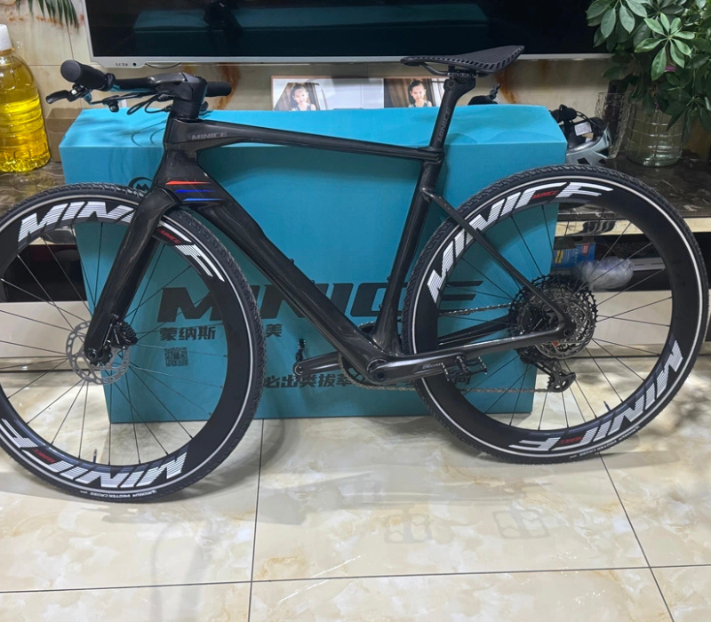 Monas Minice R1 PB Carbon Road Bike Frame – Flat-Bar Aero Frame, 1180g Lightweight, Disc Brake & 2×12 Compatible