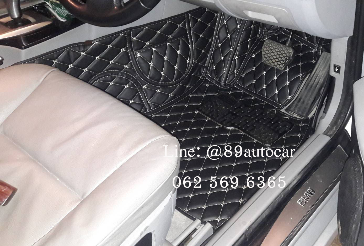 BMW Series 5 E60 ปูพรมหกดี สีดำด้ายทอง เต็มคัน