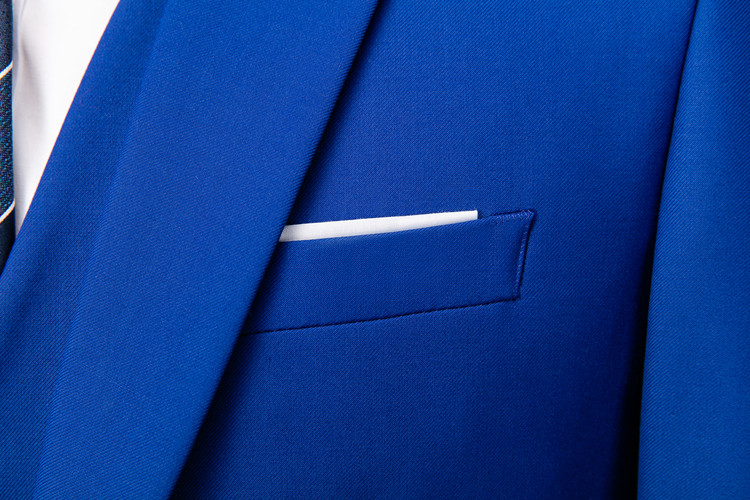 Pre-order เสื้อสูทชาย สีน้ำเงินสว่าง ทรงสลิม สไตล์เกาหลี