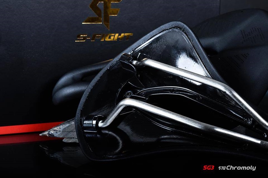 อานจักรยาน เบาะ S-FIGHT SG3 SADDLE หุ้มด้วยหนังเกรดพรีเมี่ยม ราง: chromoly Size: W. 160 x L 240 mm.