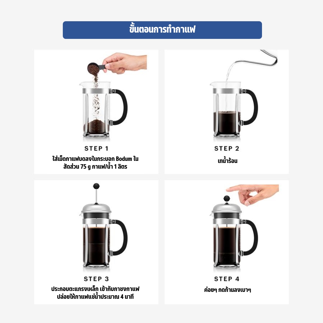 กระบอกทำกาแฟ french press Bodum Chambord French Press Coffee Maker 1L