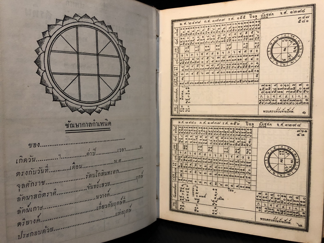 ปฏิทินโหราศาสตร์ไทย แบบจันทรคติ พ.ศ.๒๔๘๐ - ๒๔๙๐ ของ อาจารย์ทองคำ ยิ้มกำภู ( ผู้วางฤกษ์รัฐประหาร )