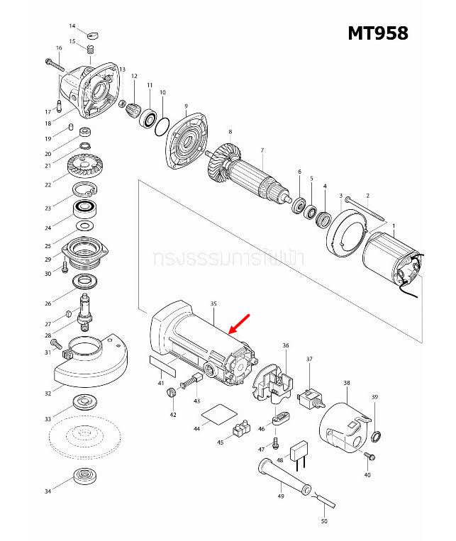 เสื้อฟิลคอยล์ หินเจียร มาคเทค-Maktec MT958 [#35] Pn.144102-3 (แท้) ##