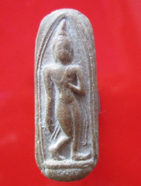 พระลีลาซุ้มคู่เนื้อผงน้ำมันเก่า ไม่ทราบที่