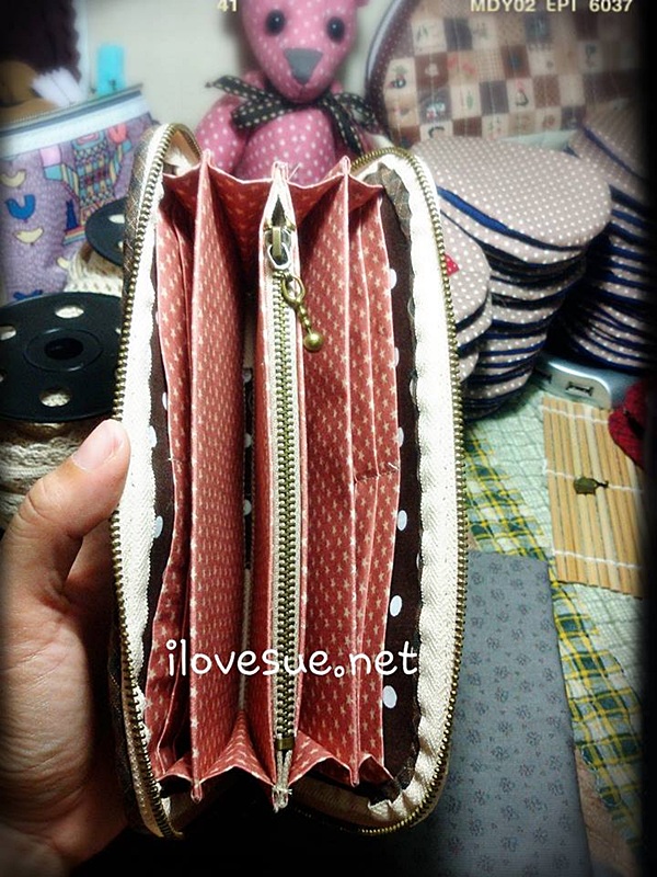 กระเป๋าเงินใบยาวลาย Pumpkin Moon ผ้าคอตตอนอเมริกา ตัดต่อกับ คอตตอนลินินเกาหลี