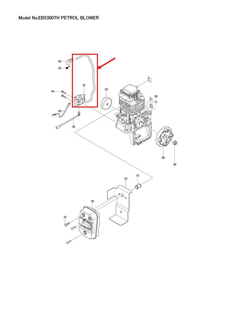 IGNITION COIL เครื่องเป่าลม 4 จังหวะ Makita รุ่น EB5300TH P/N.161411-5 (แท้)##