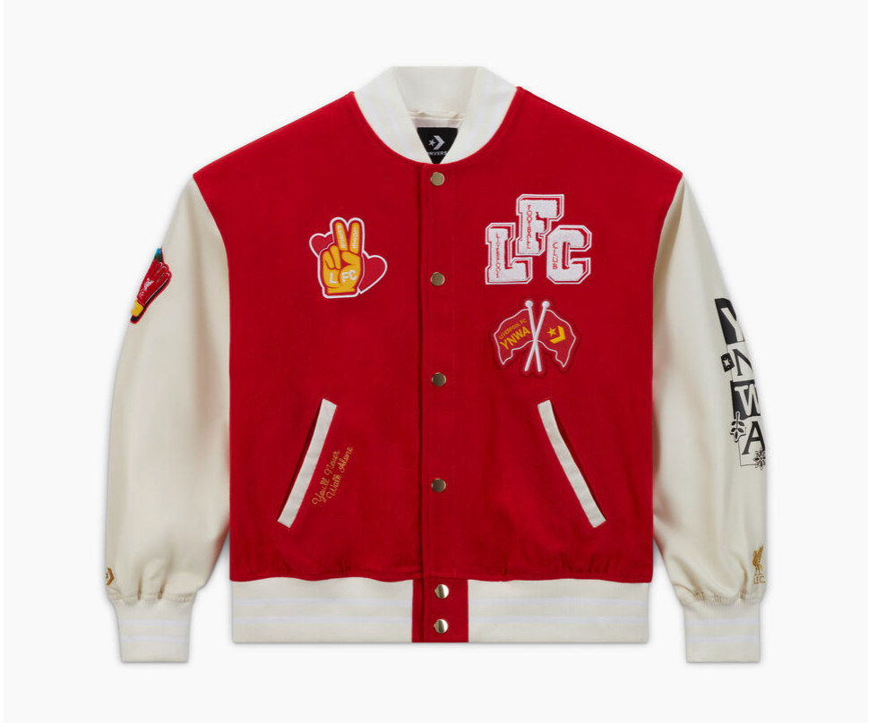 เสื้อแจ็คเก็ตลิเวอร์พูล Converse Woven Varsity ของแท้