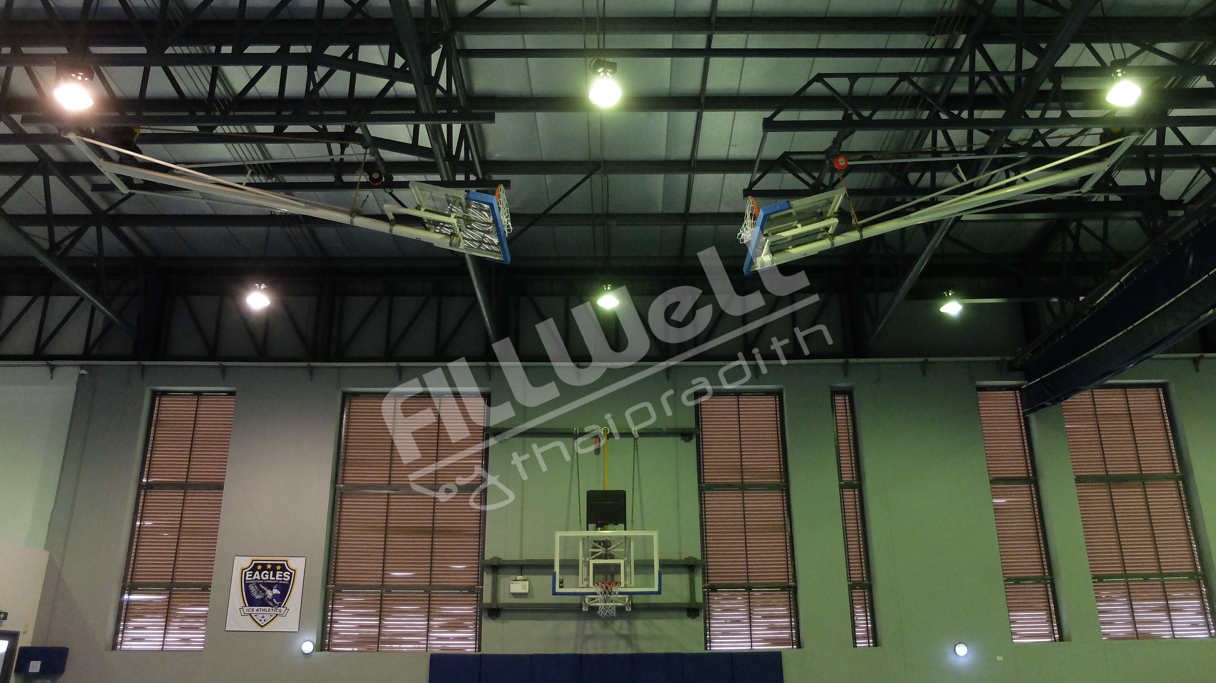 แป้นบาสเกตบอล ยกเก็บหลังคา CEILING UP FOLDING