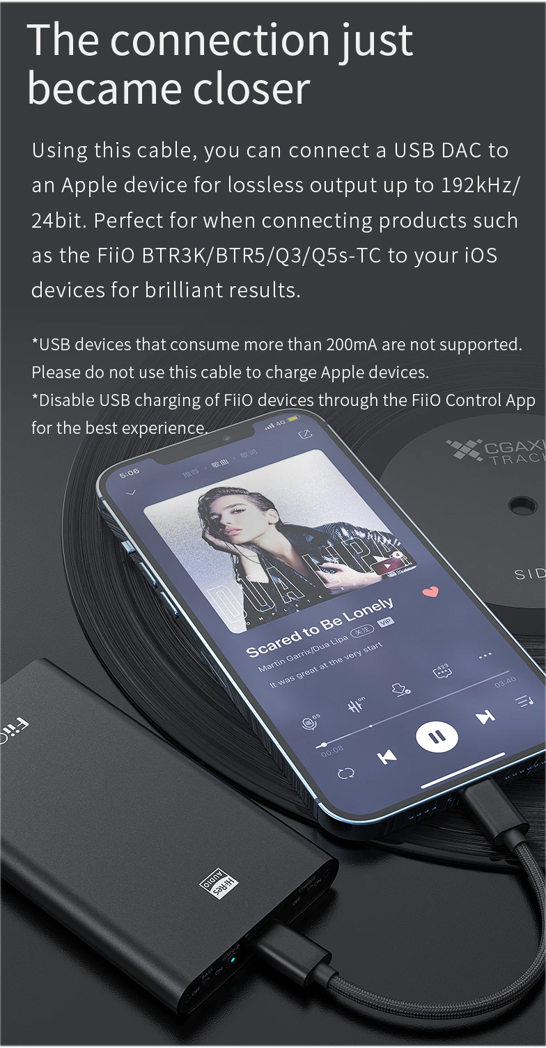 ขาย FiiO LT-LT1 สายแปลง Lightning OTG เป็น Type-C