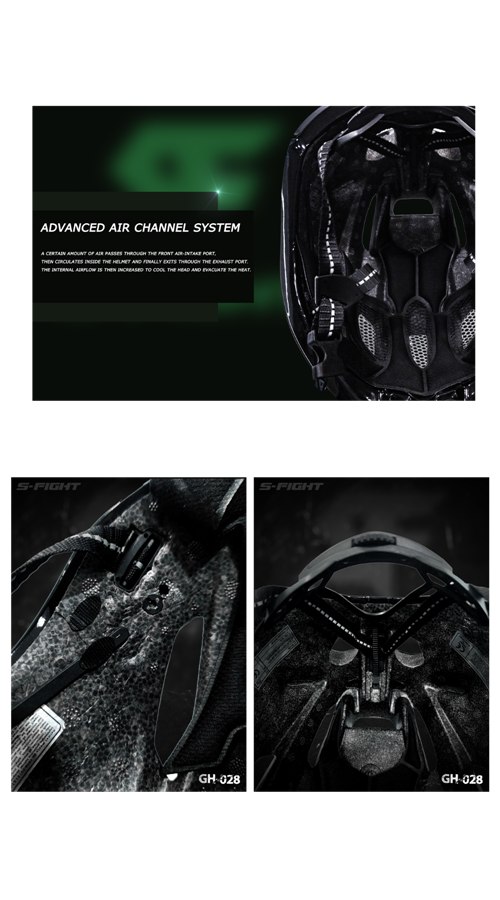 หมวกจักรยาน S-FIGHT รุ่น GH-028 HELMET น้ำหนักเบา เพียง 270 กรัม รอบศีรษ: 58-61cM ตัวล็อคเปลี่ยนใหม่ สายคาดมีแถบสะท้อนแสง สีเมทัลลิค