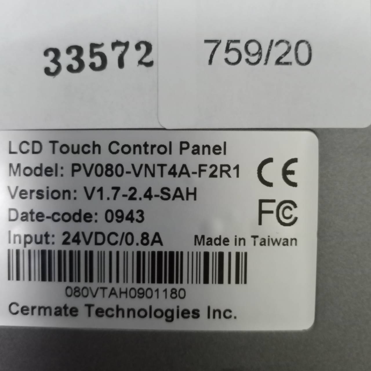 PV080-VNT4A-F2R1 HMI " CERMATE "