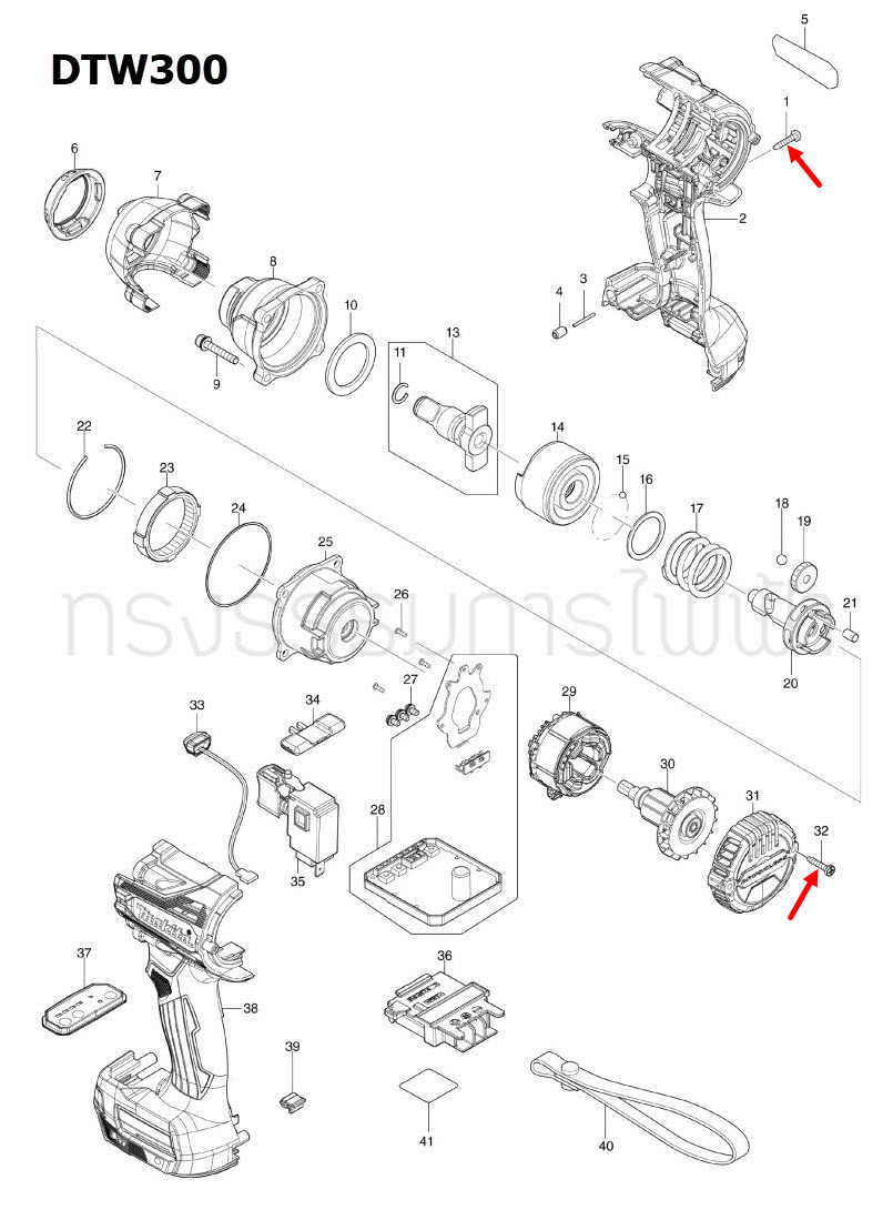 TAPPING SCREW BIND PT3X16 สว่านเจาะกระแทกไร้สาย Makita มากีต้า BTD125, DTW300 [#1, #32], DHP458 [#3], DHP486 [#2], DDF486 [#3, #13] Pn.266130-9 (แท้) ##
