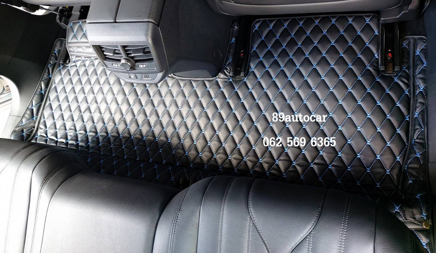 ขายพรมรถยนต์ Peugeot 5008 สีดำด้ายฟ้า เต็มคัน