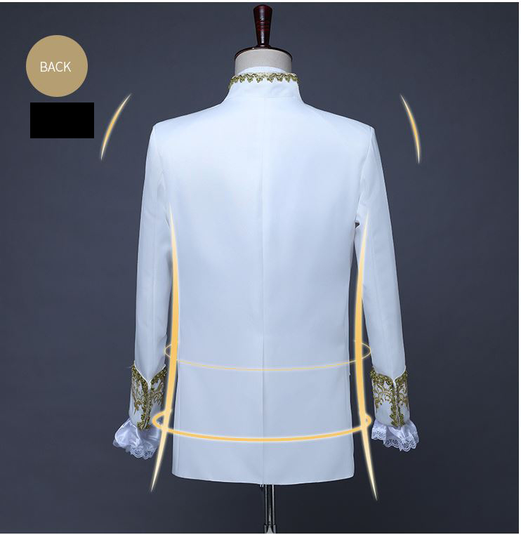 Pre-order ชุดสูทชาย สไตล์ยุโรป ปักงานละเอียด สีแดง