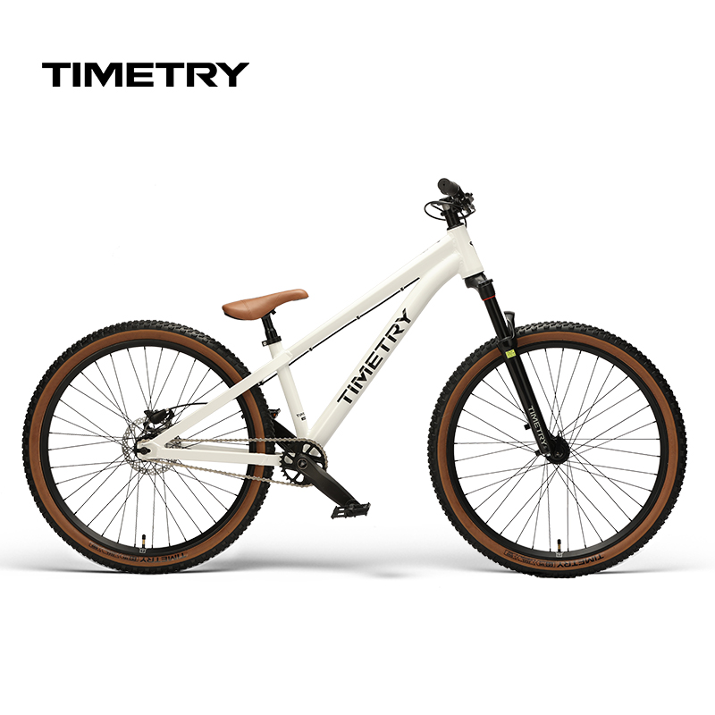 จักรยาน dirt jump TIMETRY 26” ระบบซิงเกิลสปีด – อลูมิเนียม โช้คออยล์ 120 มม. | สีดำ เหลือง ขาว | สั่งล่วงหน้า 15–35 วัน