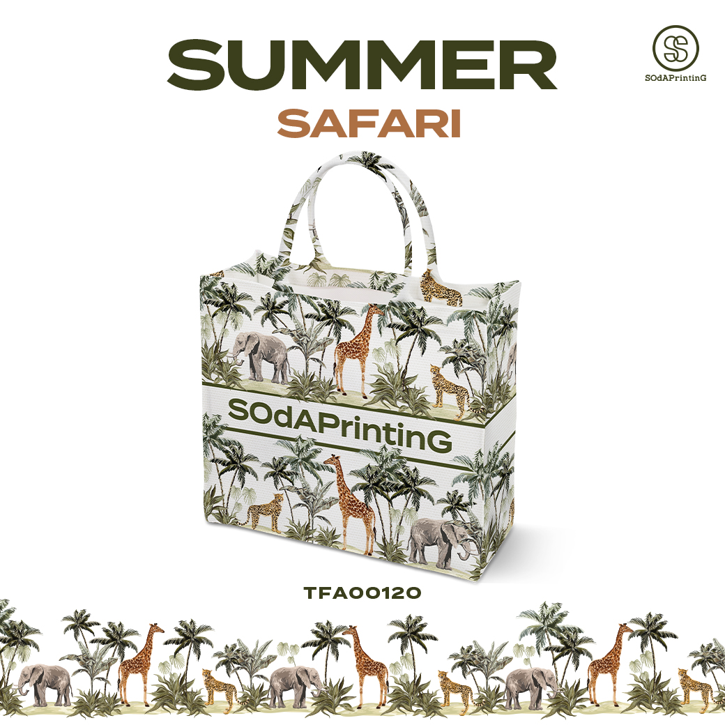 Book Tote Bag Summer Safari รหัส TFA00120 #ใส่ชื่อได้ #SOdAPrintinG