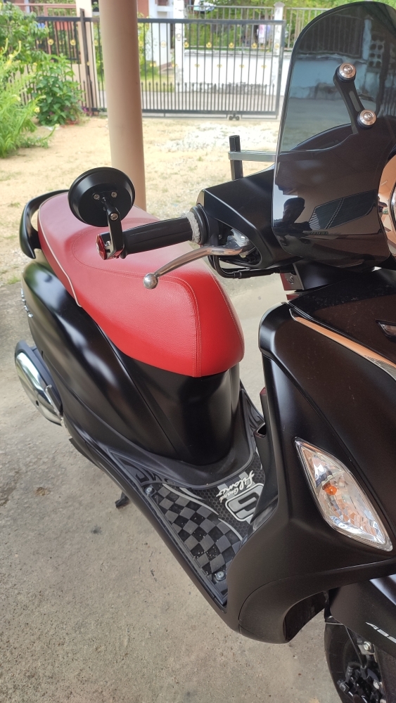 กระจกปลายแฮนด์ ทรงกลมมิเนียมทั้งชิ้น (ใส่ได้ทุกรุ่น) กระจกสีใสไม่หลอกตา+น็อต