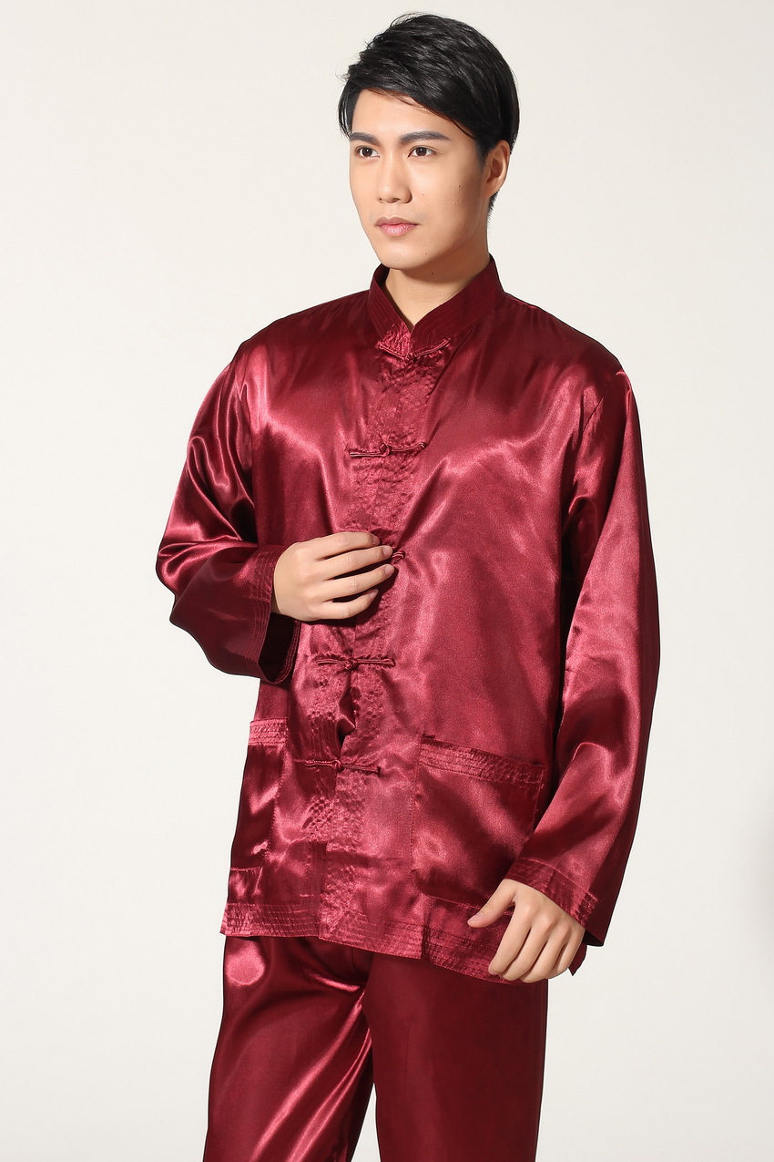 Pre-order ชุดจีนชาย แขนยาว สีแดง