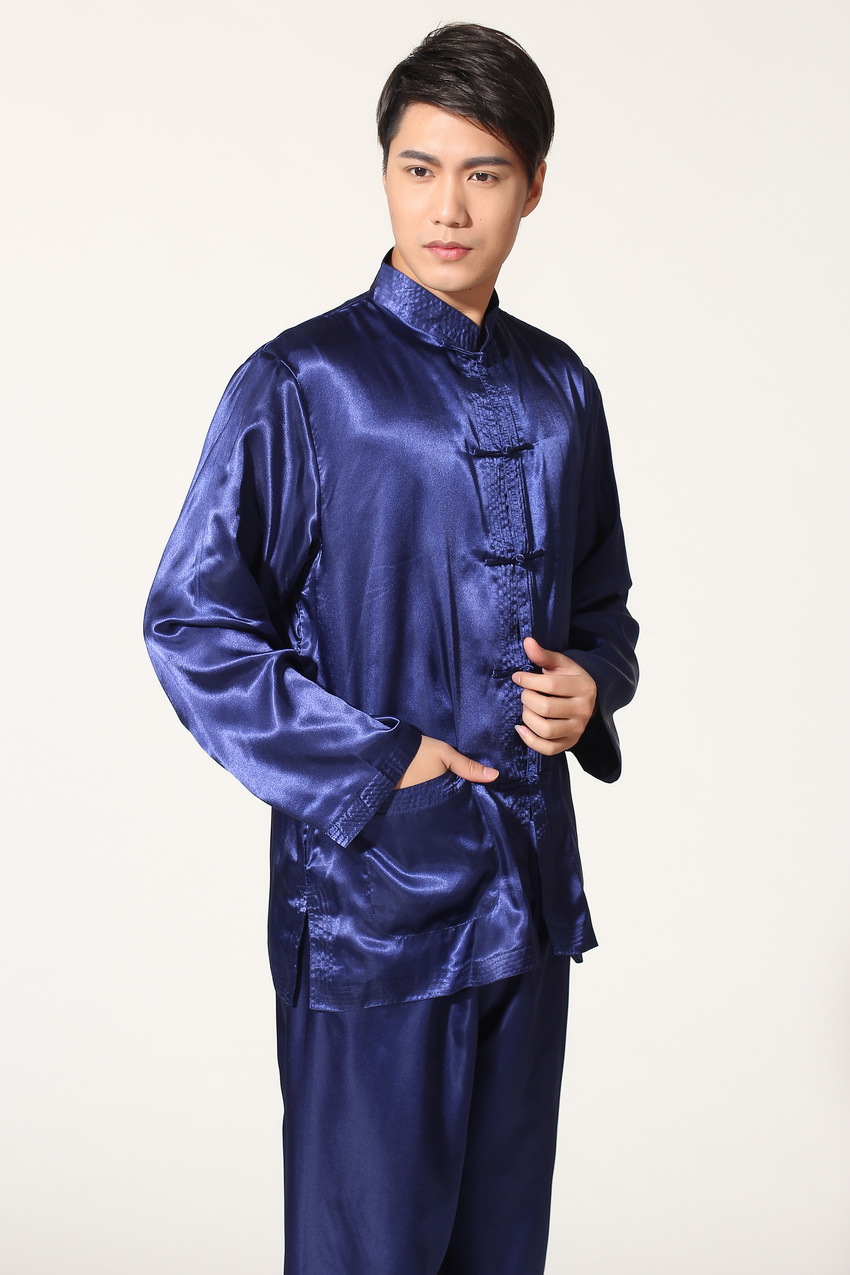 Pre-order ชุดจีนชาย แขนยาว สีน้ำเงิน