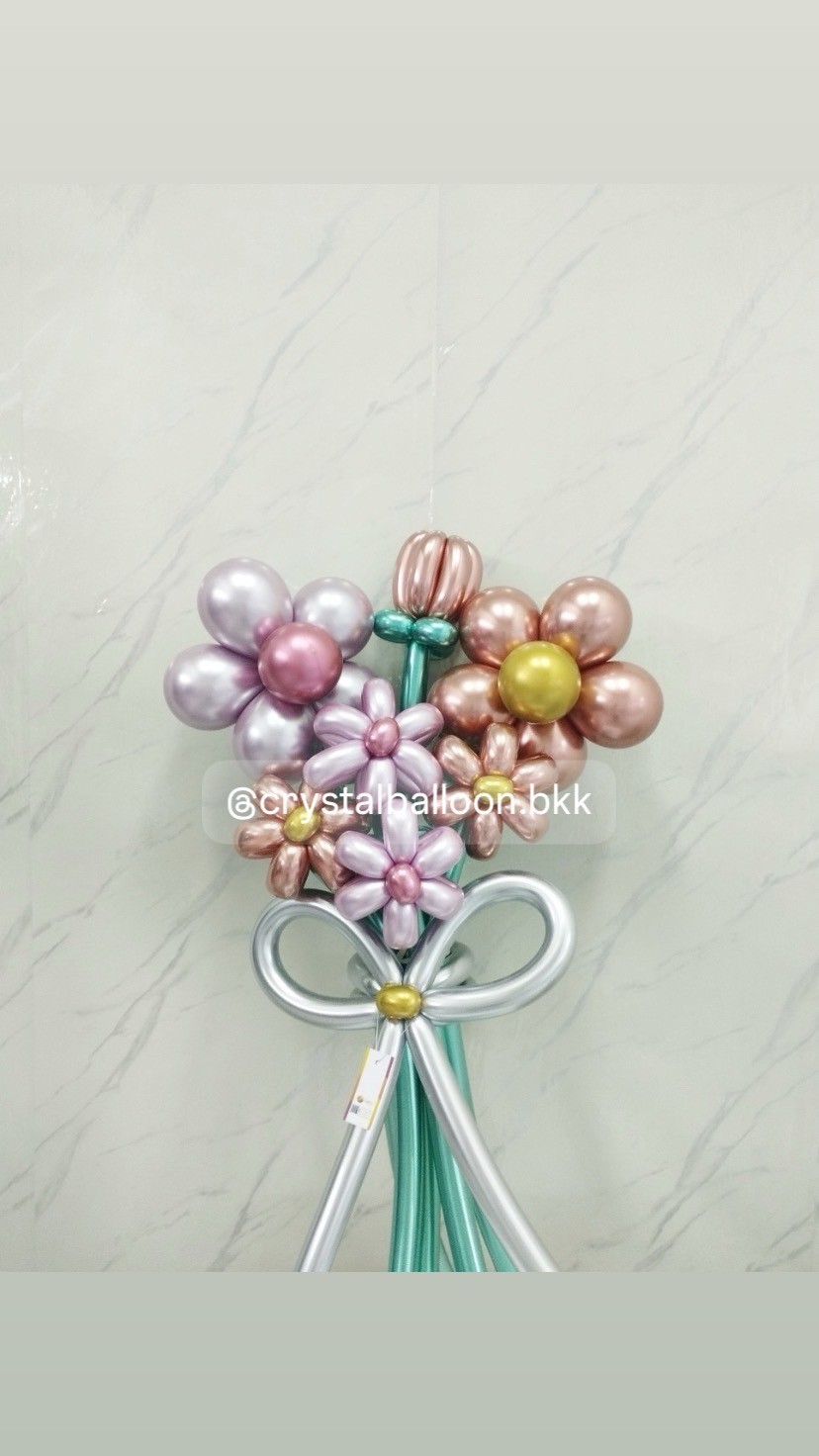 Flower Balloon Medium Bouquet ช่อ 7 ดอก พร้อมตกแต่ง สามารถเปลี่ยนสีได้