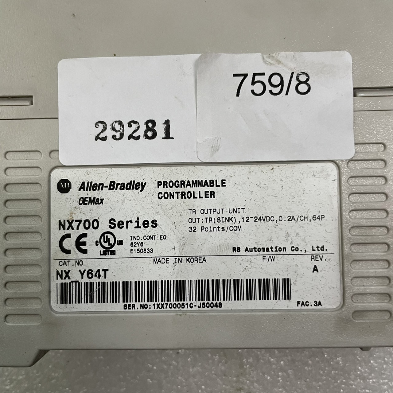NX_Y64T PLC " ALLEN-BRADLEY "