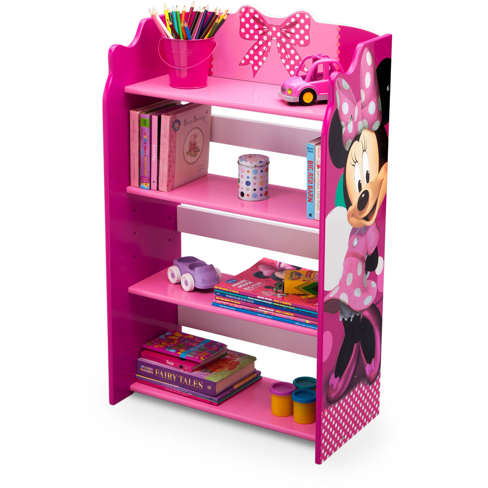 Disney Minnie Mouse Bookshelf ชั้นวางหนังสือลายมินนี่เม้าส์ วัสดุทำจากไม้ทั้งชุด ลิขสิทธิ์แท้ นำเข้าจาก USA