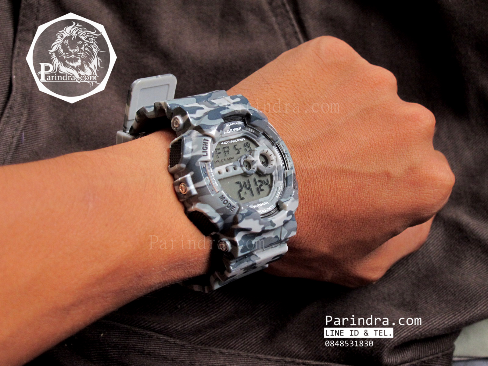 นาฬิกา US submarine รุ่น TP1340M (Military) สีลายพรางทหารสีเทา หน้าปัดพื้นเทา