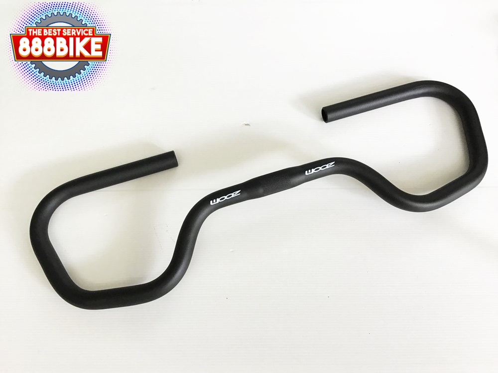 แฮนด์ผีเสื้อ ZOOM TOURING ,MTB-AL-181/ISO-C ,25.4mm(ไม่ Oversize) สีดำ กว้าง 600mm.