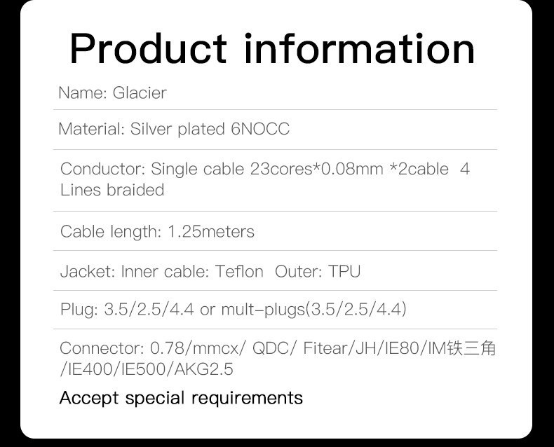 ขาย Hakugei Glacier+ สายอัพเกรดหูฟัง ทองแดงชุบเงิน 6N OCC ถัก4