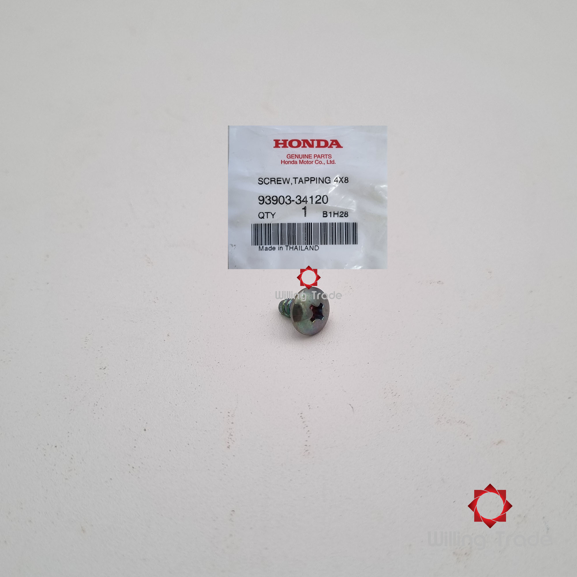 สกรูเกลียวปล่อย 4x8 (WX969) HONDA: (93903-34120) CLICK 125I, CLICK-I ... แพ๊คละ 1 ชิ้น... [แท้ศูนย์ 100%] ...กลุ่มอะไหล่ฝาครอบเครื่องด้านซ้าย ... SCREW,.TAPPING,.4x8
