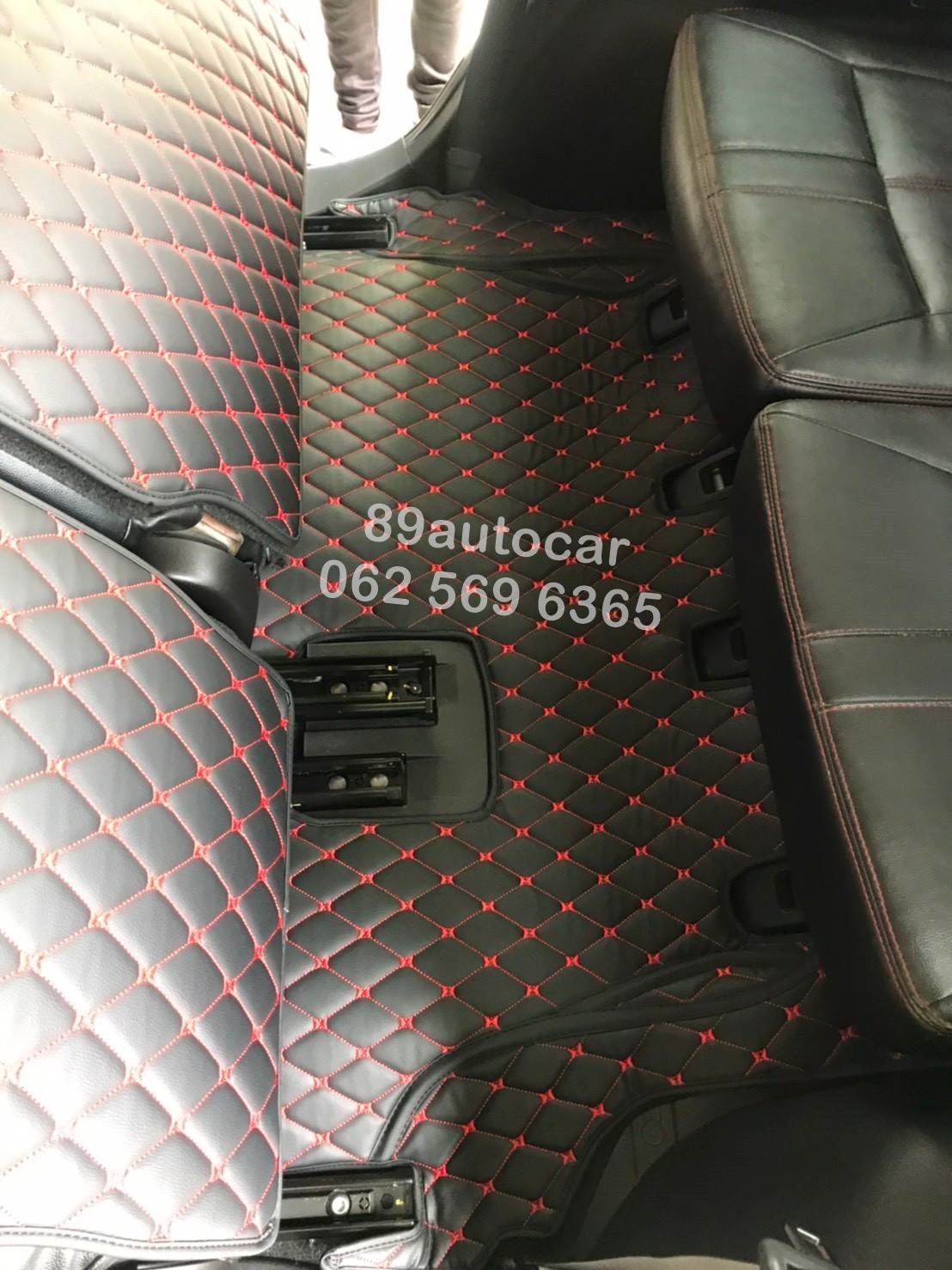 ผลิตพรมรถยนต์ Suzuki Ertiga 2019-2021 ปูพรม7D สีดำด้ายแดง + พรมดักฝุ่นสีแดงขอบดำ เต็มคัน