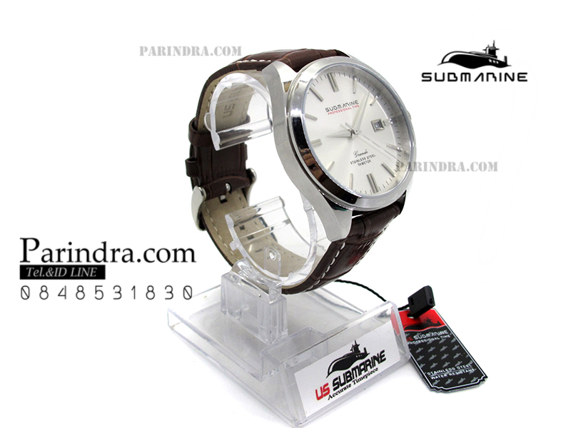 นาฬิกา US submarine Pro.รุ่น SUB203M สายหนังสีน้ำตาล-ขาว