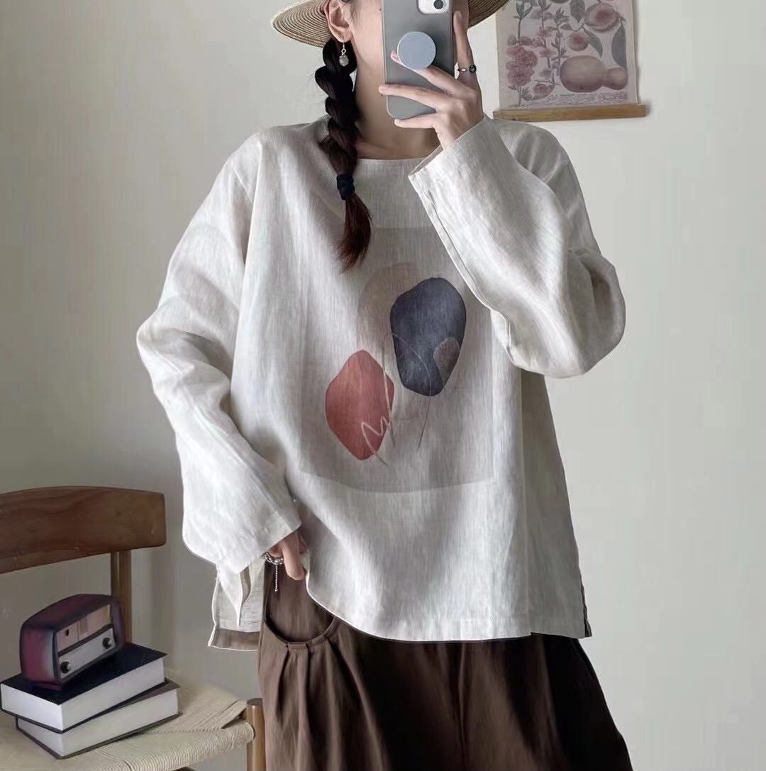 เสื้อผ้าลินินพิมพ์ลาย