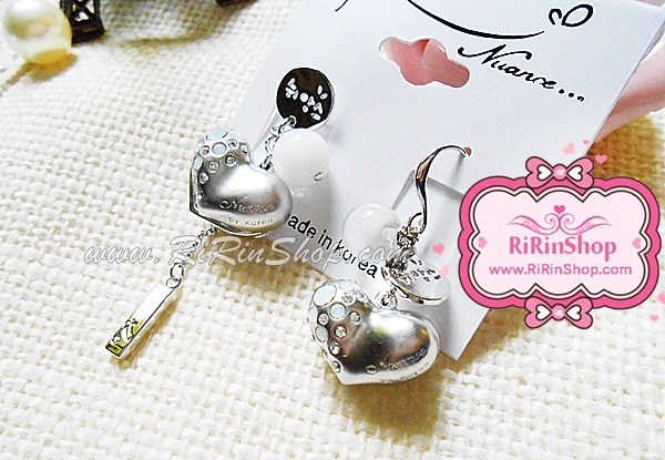 Nuance Korea ต่างหูหัวใจดีไซน์เก๋ 2 ข้างต่างกัน