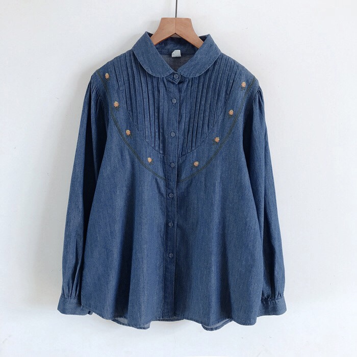 เสื้อเชิ้ตยีนส์ลายปัก