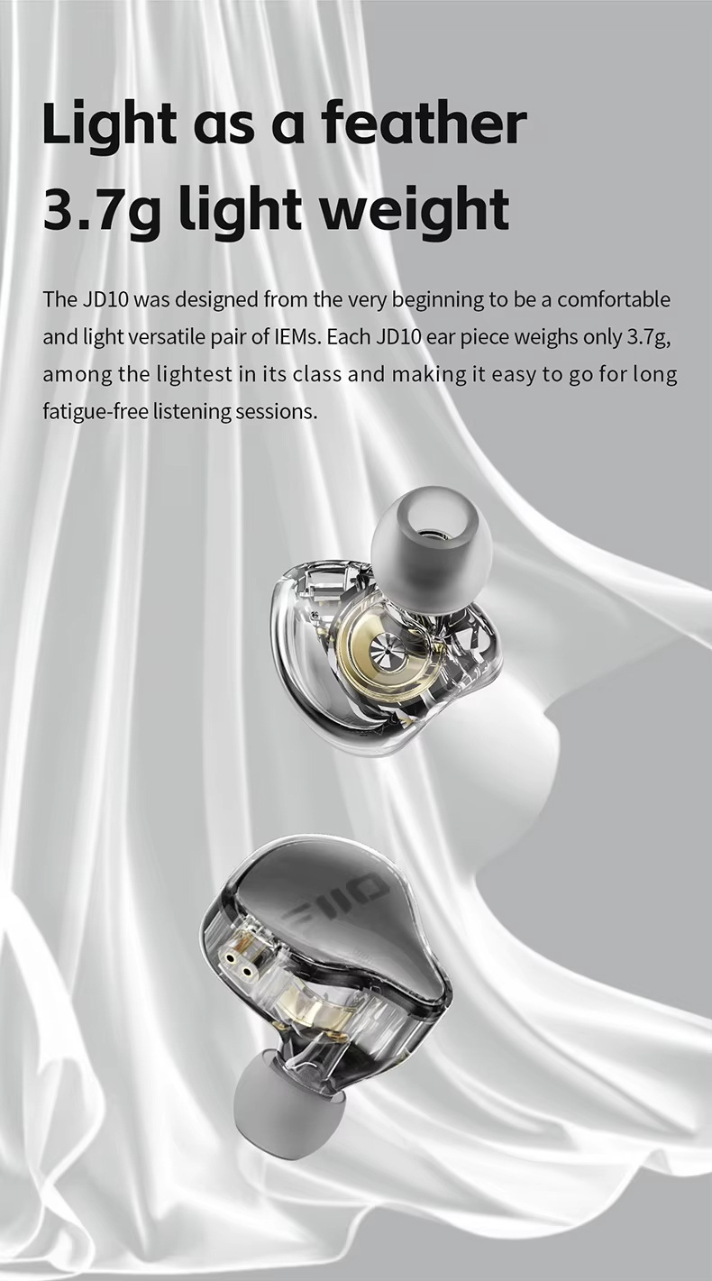 FiiO JD10 หูฟัง IEMs ไดรเวอร์ Dynamic สุดคุ้ม สำหรับเล่นเกม ประกันศูนย์ไทย