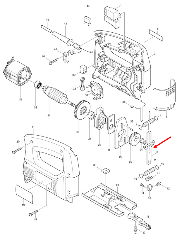 แกนชัก เลื่อยจิ๊กซอว์ Maktec, Makita รุ่น MT431, 4323, 4324, 4327, 4329 Pn.344613-0 (แท้) ##(*)