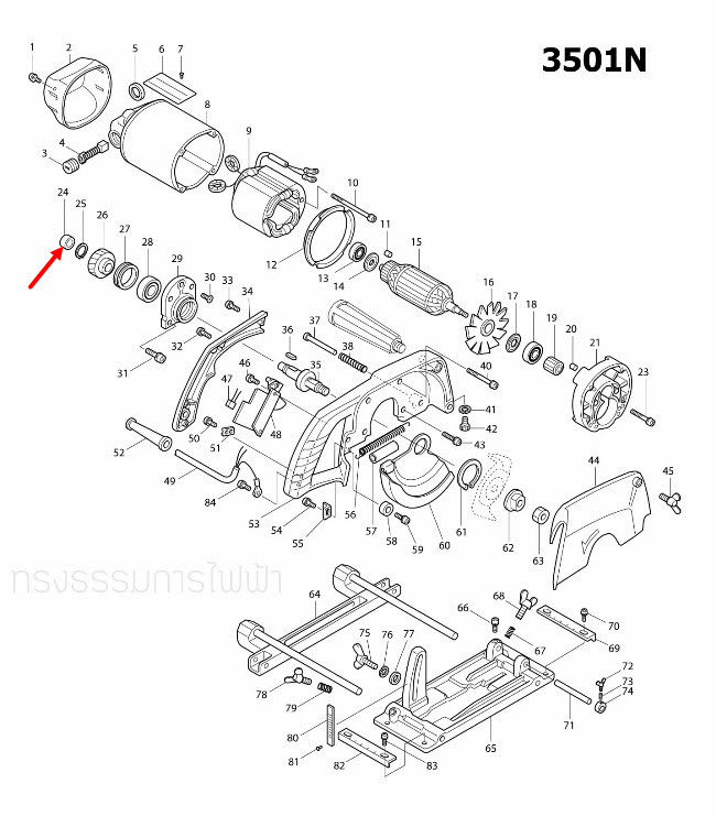 ลูกปืนเข็ม เครื่องเซาะร่อง Makita 3501N [#24], 5103N [#36], 5201N [#53] Pn.212101-4 (แท้) ##(**)