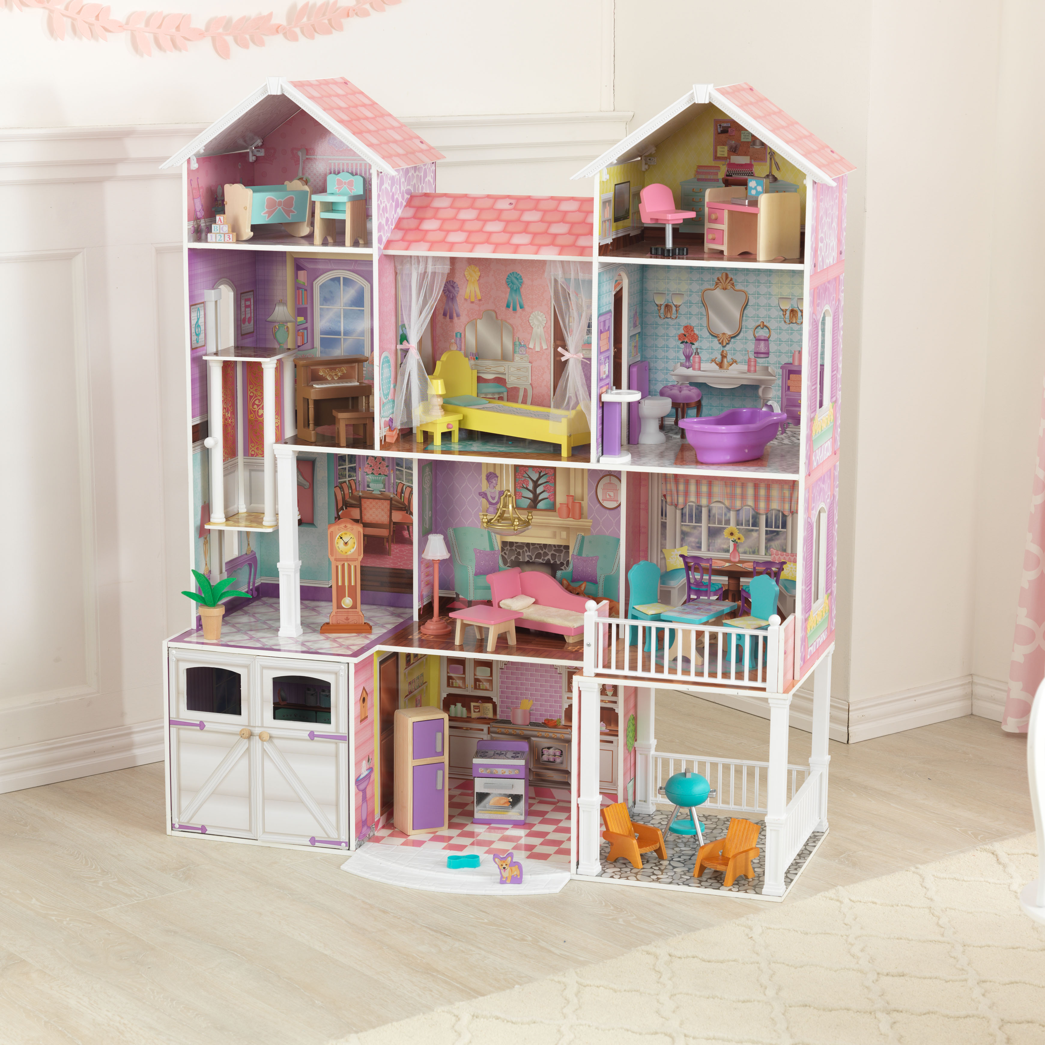 KidKraft Country Estate Dollhouse with 31 Accessories บ้านตุ๊กตาคฤหาสน์ในเมือง หลังใหญ่ มาพร้อมกับเฟอร์นิเจอร์31ชิ้น มีเสียงและไฟเวลาเล่น