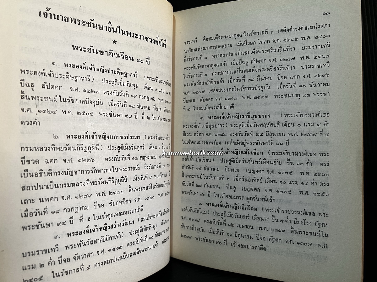 เจ้านายพระชันษายืนในพระราชวงศ์จักรี