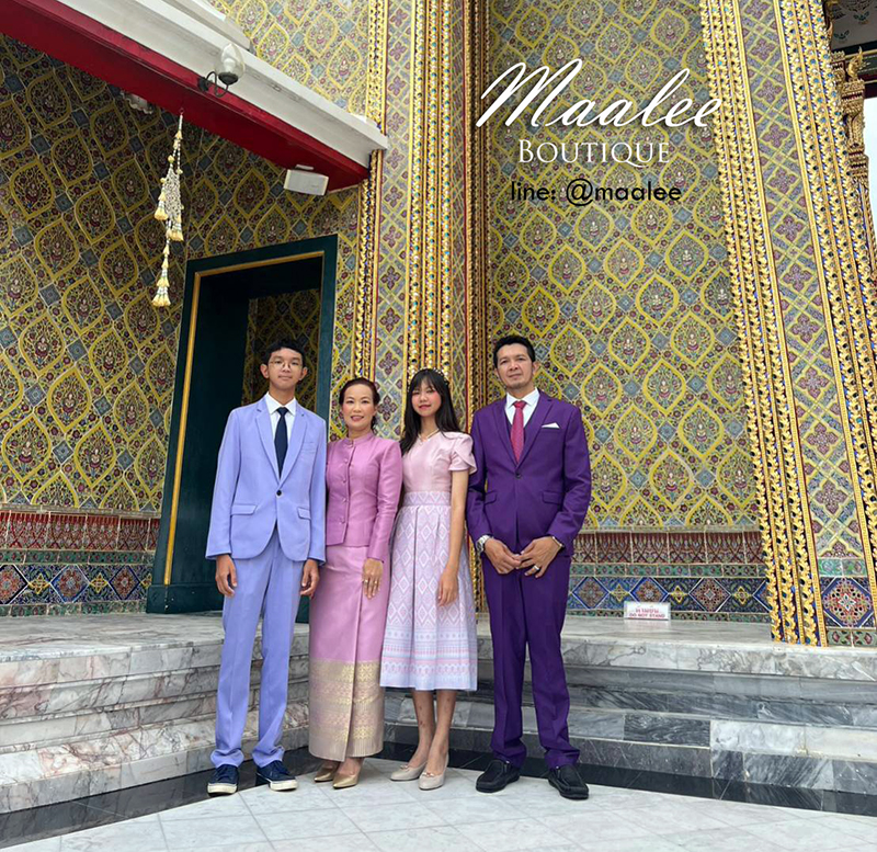 พร้อมเช่า ชุดสูทชาย สีม่วง สไตล์เกาหลี (ไม่มีเสื้อกั๊ก)