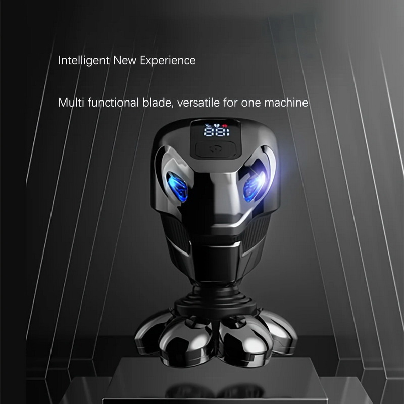 X-Tips Shaver เครื่องโกนหนวด โกนผม 7 หัว มัลติฟังก์ชั่น 5 in 1 รองรับ IPX6 จอแสดงผล LCD ในตัว