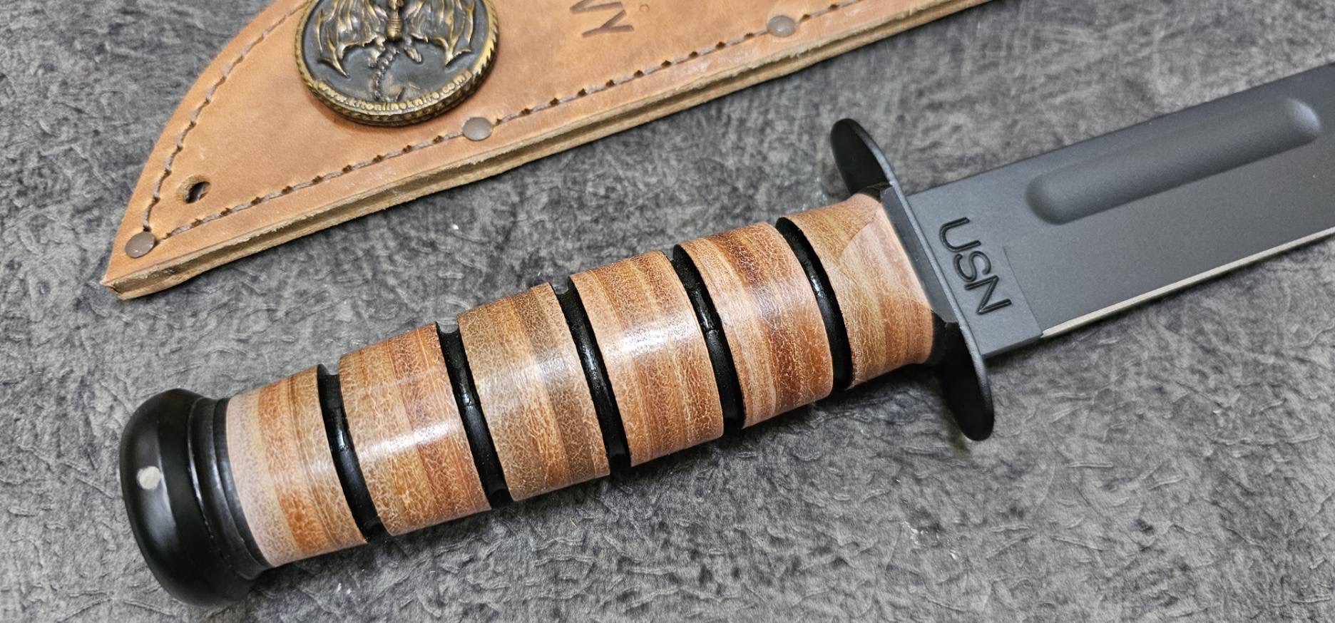 Ka-Bar Bowie Navy Operation Enduring Freedom Fixed Blade Knife (7" Black)